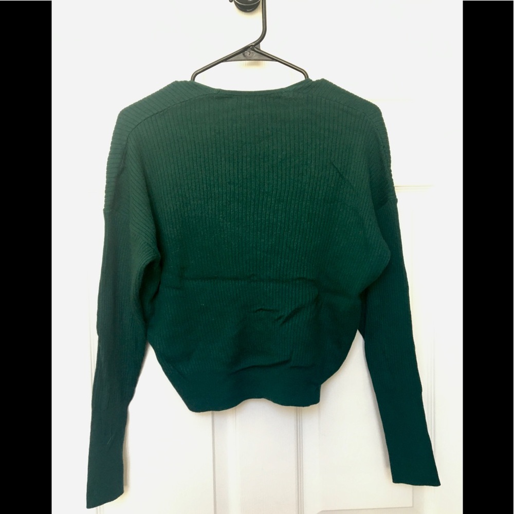 Leith Ribbed Wrap Sweater Evergreen - Picture 5 of 9